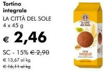 NaturaSì La Città Del Sole - Tortini Integrali Biologici offerta