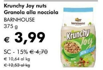 NaturaSì Barnhouse Krunchy Joy Nuts Granola Alla Nocciola offerta