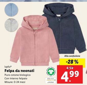 Lidl lupiluⓇ Felpa da neonati 0-24 mesi offerta