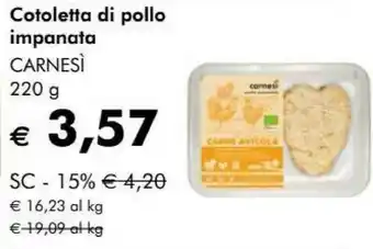 NaturaSì Carne sì Carnesi Cotoletta Di Pollo Impanata offerta