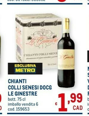 Metro Le Ginestre Chianti Colli Senesi Docg offerta
