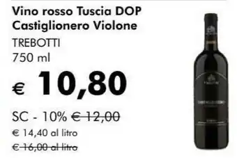 NaturaSì Trebotti Vino Rosso Tuscia Dop Castiglionero Violone offerta