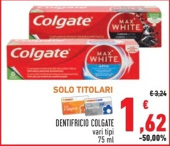 Conad DENTIFRICIO COLGATE vari tipi 75 ml offerta