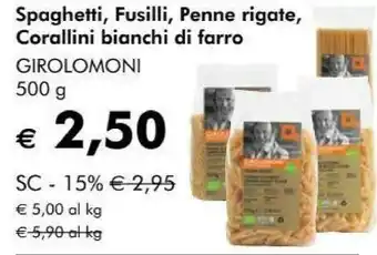 NaturaSì Girolomoni Penne Rigate Integrali Di Farro 500 G(ml) offerta