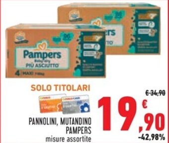 Conad PANNOLINI, MUTANDINO PAMPERS offerta