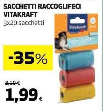 Coop SACCHETTI RACCOGLIFECI VITAKRAFT 3x20 sacchetti offerta