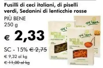 NaturaSì Più Bene - Fusilli Biologici Di Ceci Italiani 250 G(ml) offerta