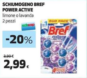 Coop SCHIUMOGENO BREF POWER ACTIVE limone o lavanda 2 pezzi offerta