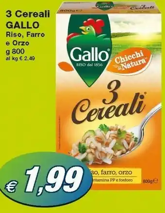 Prix Quality Gallo Riso Avena E Grano 3 Cereali 800 G(ml) offerta