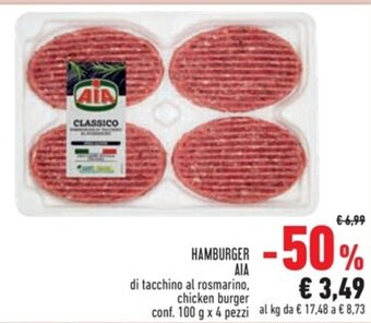 Conad HAMBURGER AIA conf. 100 g x 4 pezzi offerta