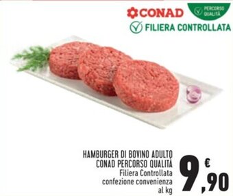 Conad HAMBURGER DI BOVINO ADULTO CONAD PERCORSO QUALITÀ offerta