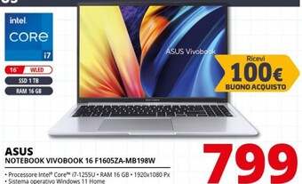 Comet Asus notebook vivobook 16 f1605za - mb198w offerta