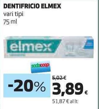 Coop DENTIFRICIO ELMEX vari tipi 75 ml offerta