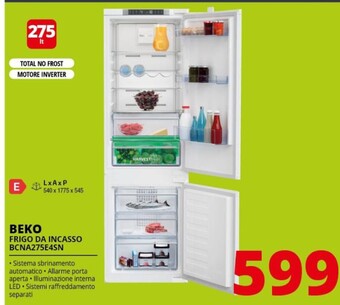 Comet Beko frigo da incasso bcna275e4sn offerta
