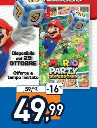Unieuro Nintendo Mario Party Superstars Basic Tedesca, Inglese Switch offerta