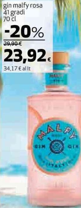 Coop gin malfy rosa 41 gradi 70 cl offerta