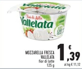 Conad MOZZARELLA FRESCA VALLELATA 125 g offerta