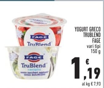 Conad YOGURT GRECO TRUBLEND FAGE vari tipi 150 g offerta