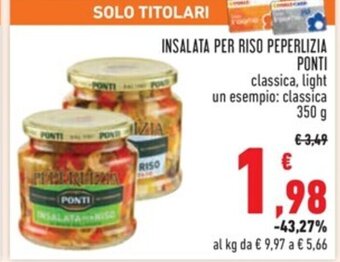 Conad INSALATA PER RISO PEPERLIZIA PONTI 350 g offerta
