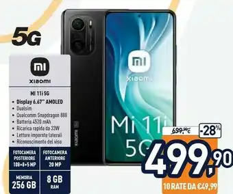 Unieuro Xiaomi Mi 11i 5G offerta