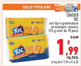 Conad CRACKER TUC 315 g offerta