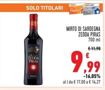 Conad MIRTO DI SARDEGNA ZEDDA PIRAS 700 ml offerta
