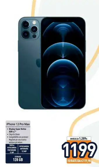 Unieuro Apple IPhone 12 Pro Max 128GB - Grafite offerta