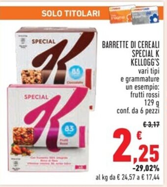 Conad BARRETTE DI CEREALI SPECIAL K KELLOGG'S 129 g offerta