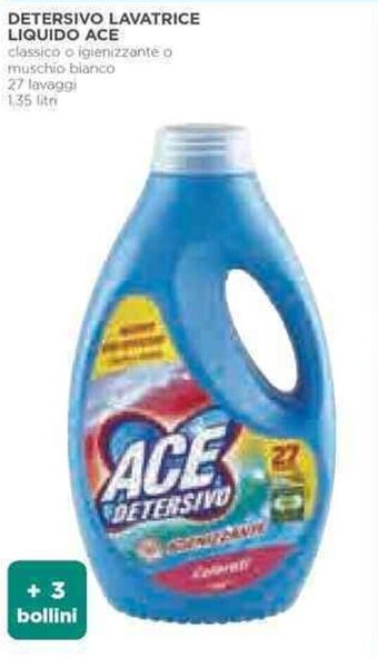 Coop DETERSIVO LAVATRICE LIQUIDO ACE 27 lavaggi 1.35 litri offerta