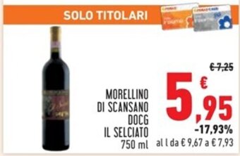Conad MORELLINO DI SCANSANO DOCG IL SELCIATO 750 ml offerta