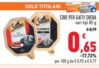 Conad CIBO PER GATTI SHEBA vari tipi 85 g offerta
