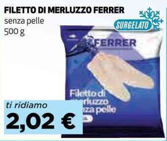 Coop FILETTO DI MERLUZZO FERRER senza pelle 500 g offerta