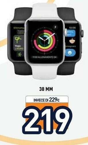 Unieuro Apple Watch Series 3 38mm offerta