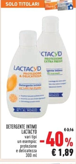 Conad DETERGENTE INTIMO LACTACYD 300 ml offerta