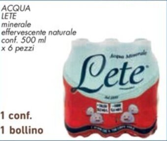 Conad ACQUA LETE minerale conf. 500 ml offerta