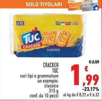 Conad CRACKER TUC 315 g offerta