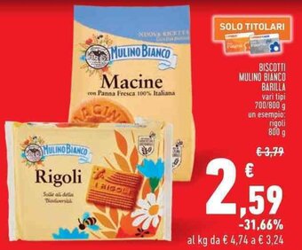Conad BISCOTTI MULINO BIANCO BARILLA vari tipi 700/800 g offerta