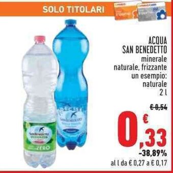 Conad ACQUA SAN BENEDETTO minerale 2 l offerta