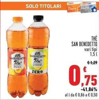 Conad THE SAN BENEDETTO vari tipi 1,5 l offerta