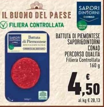 Conad BATTUTA DI PIEMONTESE SAPORI&DINTORNI CONAD PERCORSO QUALITÀ 160 g offerta