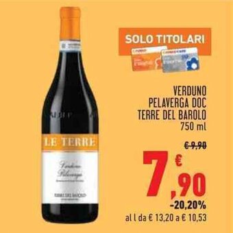Conad VERDUNO PELAVERGA DOC TERRE DEL BAROLO 750 ml offerta