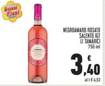 Conad NEGROAMARO ROSATO SALENTO IGT LI TAMARICI 750 ml offerta