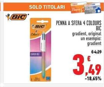 Conad PENNA A SFERA 4 COLOURS BIC offerta