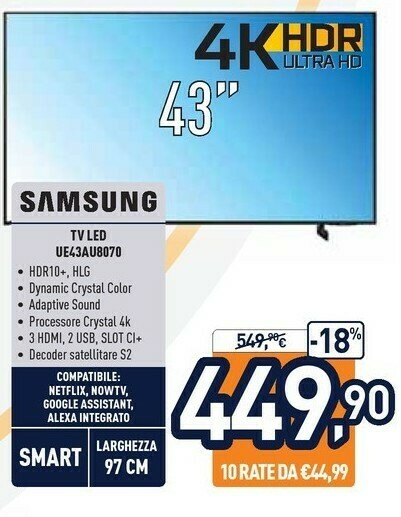 Samsung Series 8 UE43AU8070 109,2 Cm (43\