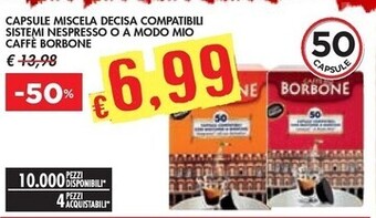 Bennet Caffe borbone capsule miscela decisa compatibili sistemi nespresso o a modo mio offerta