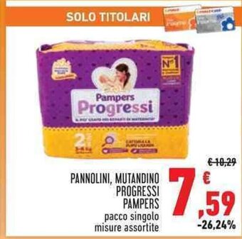 Conad PANNOLINI, MUTANDINO PROGRESSI PAMPERS offerta