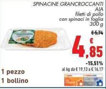 Conad SPINACINE GRANCROCCANTI AIA 300 g offerta