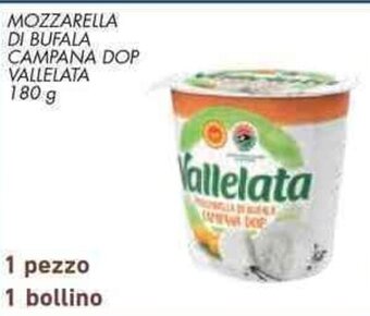 Conad MOZZARELLA DI BUFALA CAMPANA DOP VALLELATA 180 g offerta