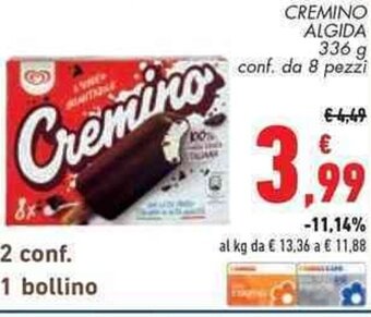 Conad CREMINO ALGIDA LIUK 336 g offerta