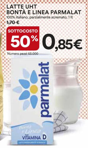 Ipercoop LATTE UHT BONTÀ E LINEA PARMALAT 1 Lt. offerta